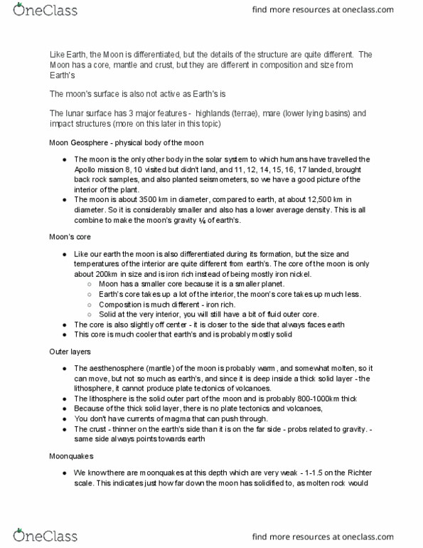 NATS 1570 Lecture Notes - Lecture 13: Geosphere, Outer Core, Richter Magnitude Scale thumbnail