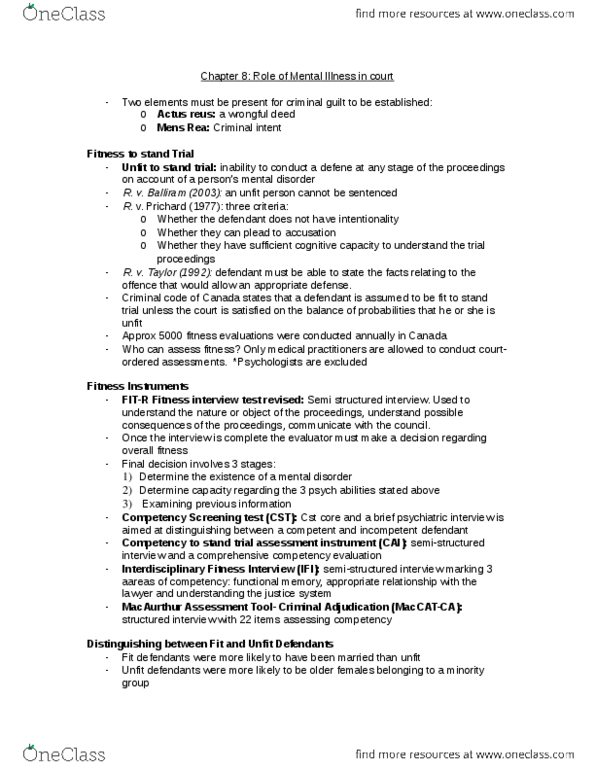 PSY 300 Chapter Notes - Chapter 8: Executive Functions, Carbon Monoxide Poisoning, Outpatient Commitment thumbnail