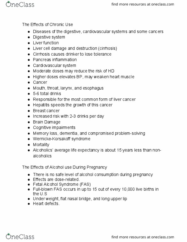 HLTH 101 Lecture Notes - Lecture 19: Fetal Alcohol Spectrum Disorder, Breast Cancer, Cirrhosis thumbnail
