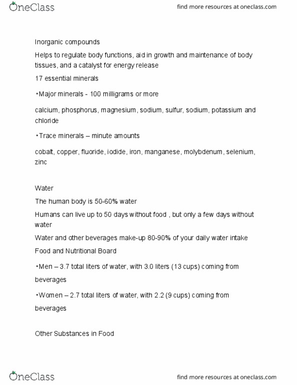 HLTH 101 Lecture Notes - Lecture 22: Manganese, Allyl Group, Dietary Reference Intake thumbnail