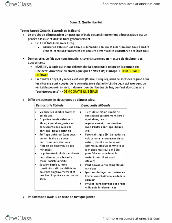 DRT 1022 Lecture Notes - Lecture 2: Fareed Zakaria, Le Droit, Le Monde thumbnail