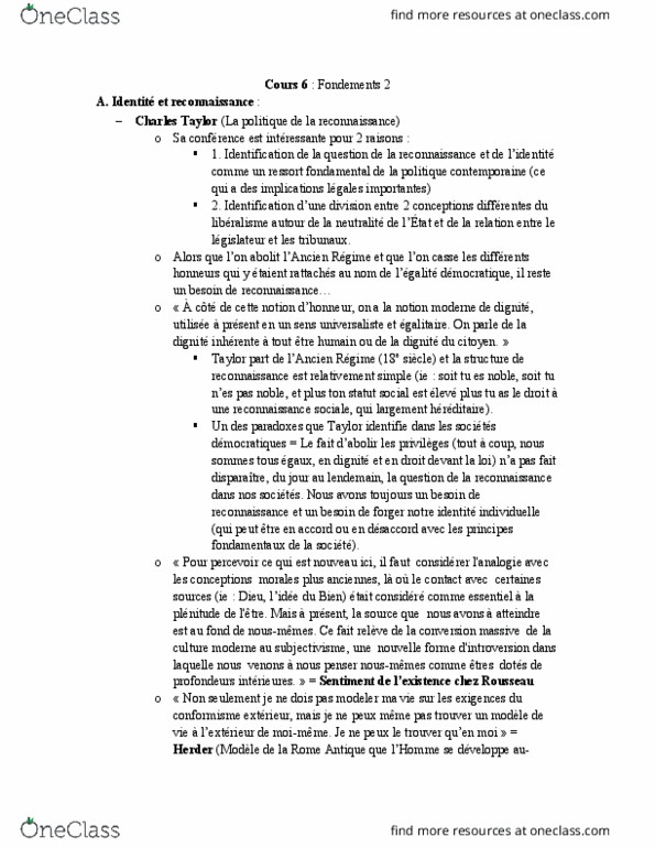 DRT 1022 Lecture Notes - Lecture 6: Le Droit, La Question, Bulgarian Lev thumbnail