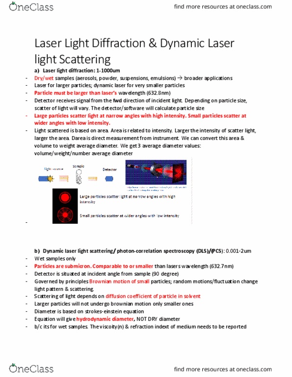 BIOL 2020 Chapter Notes - Chapter 6: Scattering, Geometric Standard Deviation, Coulter Counter thumbnail