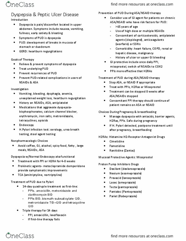 BIOL 3051 Lecture Notes - Lecture 6: Bismuth Subsalicylate, Calcium Channel Blocker, Indigestion thumbnail