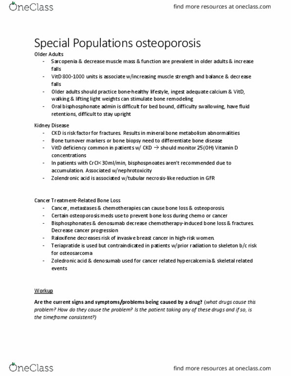 BIOL 3051 Lecture Notes - Lecture 20: Bisphosphonate, Bone Remodeling, Raloxifene thumbnail