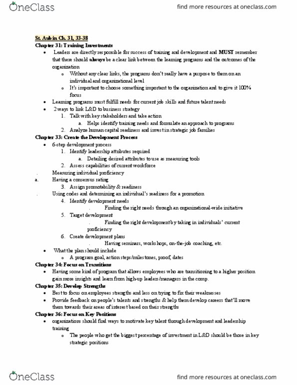 BUS3 159 Chapter Notes - Chapter 31-38: Human Capital, Blended Learning thumbnail