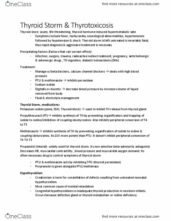 BIOL 3051 Chapter Notes - Chapter 1: Thyroid Peroxidase, Calcium Channel Blocker, Potassium Iodide thumbnail