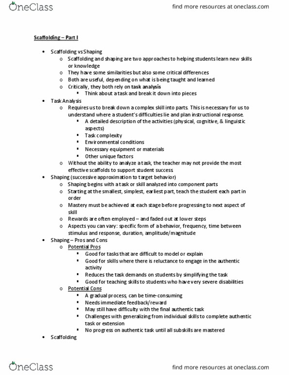 EDPY301 Lecture Notes - Lecture 8: Task Analysis, Selective Mutism thumbnail