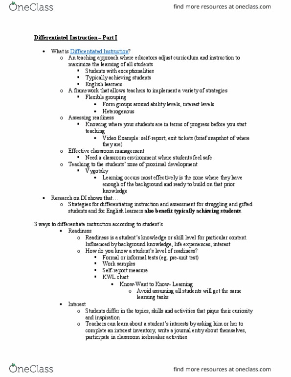 EDPY301 Lecture Notes - Lecture 5: Lev Vygotsky thumbnail