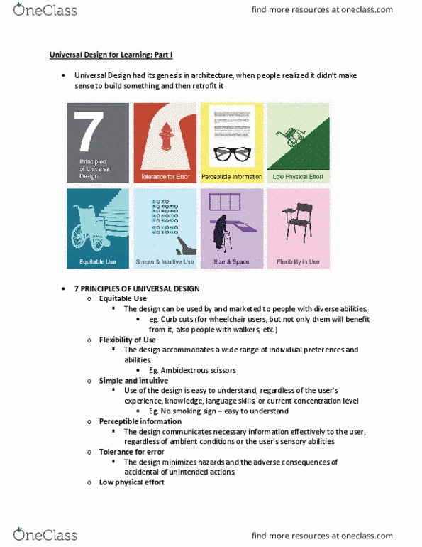 EDPY301 Lecture Notes - Lecture 3: Universal Design, Artificial Neural Network thumbnail