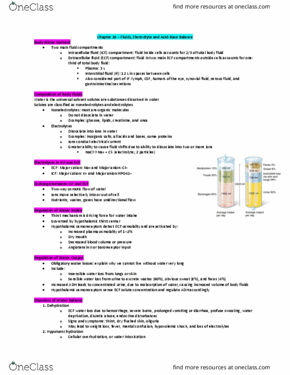 BLG 10A/B Lecture Notes - Lecture 26: Plasma Osmolality, Hypovolemia, Synovial Fluid thumbnail