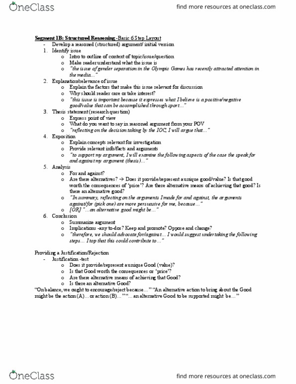 Kinesiology 2292F/G Lecture Notes - Lecture 1: Thesis Statement thumbnail