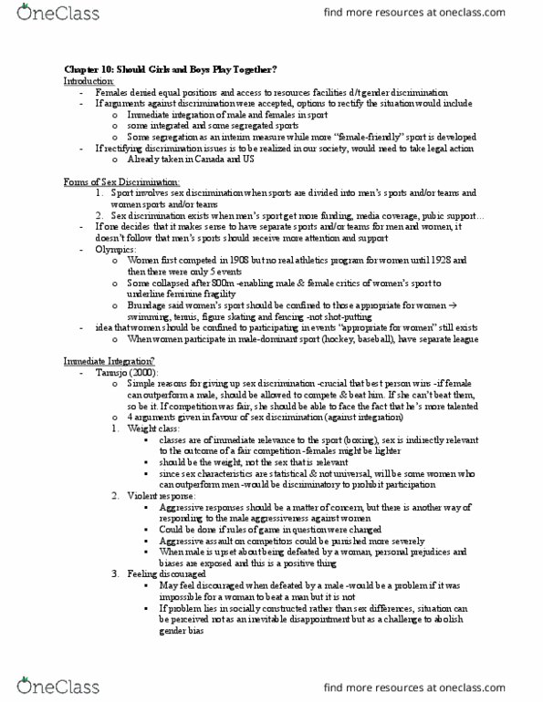Kinesiology 2292F/G Chapter Notes - Chapter 10: Sport Canada, Hemoglobin, Railways Act 1921 thumbnail