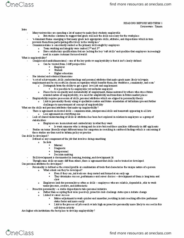 SOCIOL 4HH3 Chapter Notes - Chapter 1: The Employer, Market (Place), Focus Group thumbnail