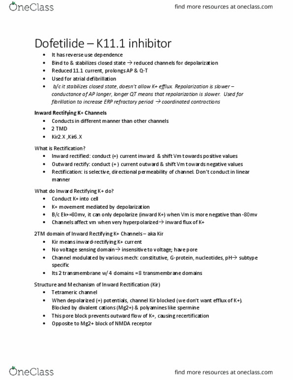 BIOL 3051 Chapter Notes - Chapter 9.4: Dofetilide, Nmda Receptor, Defibrillation thumbnail