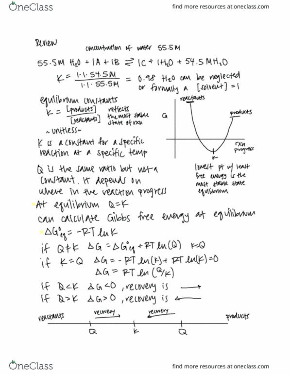 CHEM 14B Lecture Notes - Lecture 22: Gibbs Free Energy, International Hydrographic Organization, Equilibrium Constant thumbnail