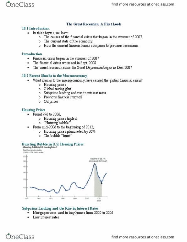 ECO 407 Lecture Notes - Lecture 10: Subprime Lending, Global Saving Glut, Real Estate Bubble thumbnail