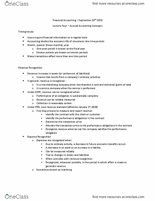 MCS 1000 Lecture Notes - Lecture 6: Accrual, Financial Statement, Uptodate thumbnail
