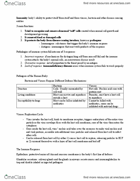 BIOL273 Chapter Notes - Chapter 24: Immunodeficiency, Antibody, Antigen thumbnail