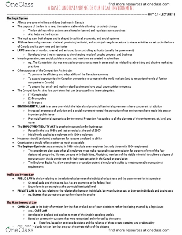 BUS-1201 Chapter Notes - Chapter Appendix C: Tax Court Of Canada, Concurrent Jurisdiction, Private Law thumbnail