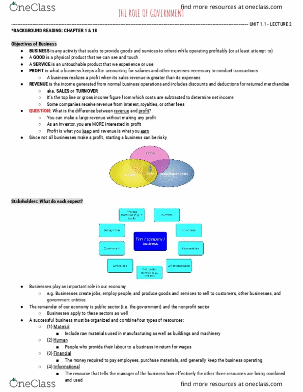 BUS-1201 Lecture Notes - Lecture 1: Unit, Shortage, Manitoba Hydro thumbnail