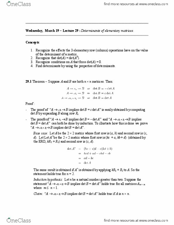 MATH136 Lecture Notes - Elementary Matrix, Mathematical Induction, Natural Number thumbnail