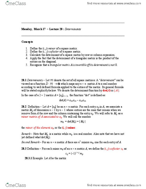 MATH136 Lecture Notes - Identity Matrix, Row Echelon Form, Mathematical Induction thumbnail