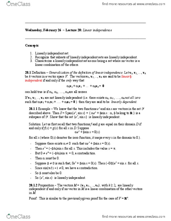 MATH136 Lecture Notes - Lecture 20: Free Variables And Bound Variables, Spain, Linear Combination thumbnail