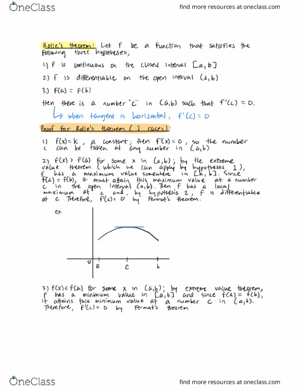 MATH 205 Lecture Notes - Lecture 16: Mean Value Theorem, Thx, Maxima And Minima thumbnail