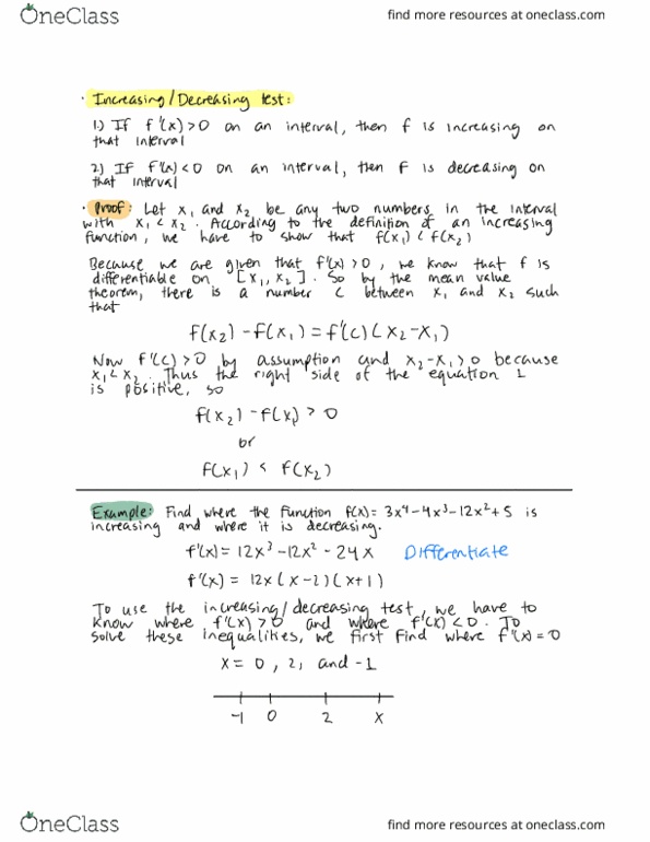 MATH 205 Lecture Notes - Lecture 17: Xi Xi, Maxima And Minima, Inflection Point thumbnail