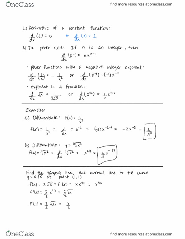 MATH 205 Lecture Notes - Lecture 7: Constant Function, Power Rule, Thx thumbnail