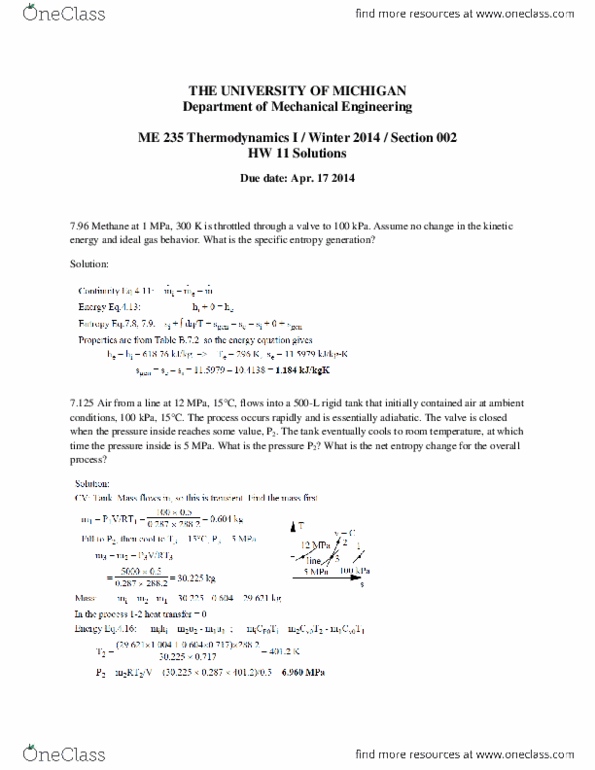 MECHENG 235 Lecture Notes - Thermal Efficiency, Isentropic Process, Mass Flow Rate thumbnail