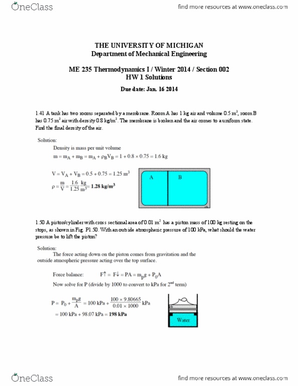 MECHENG 235 Lecture Notes - Barometer, Density Of Air, Thermodynamics thumbnail