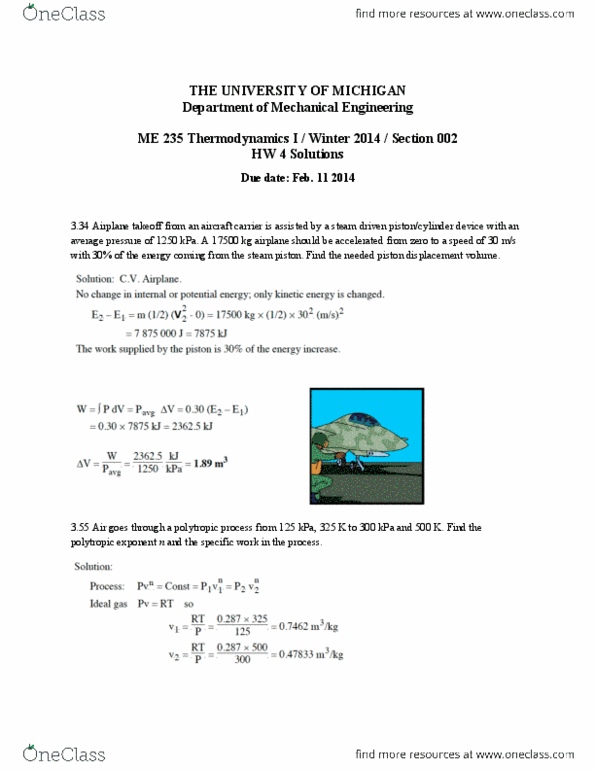 MECHENG 235 Lecture Notes - Electric Stove, Polytropic Process, Heat Transfer Coefficient thumbnail