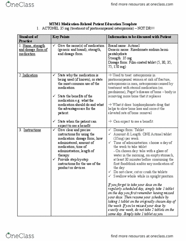 PHIL 2130 Chapter Notes - Chapter 9.1: Risedronic Acid, Dosage Form, Bisphosphonate thumbnail