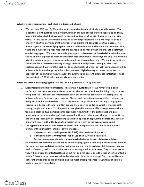 CRIM 2653 Lecture Notes - Lecture 11: Surface Tension, Adsorption, Surfactant thumbnail