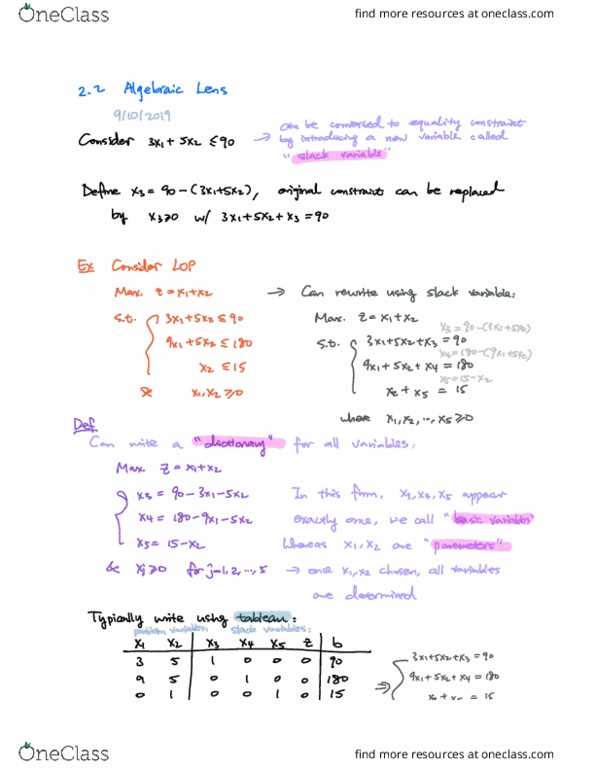 MTH 208 Lecture Notes - Lecture 3: Slack Variable, Xz, Simplex Algorithm thumbnail