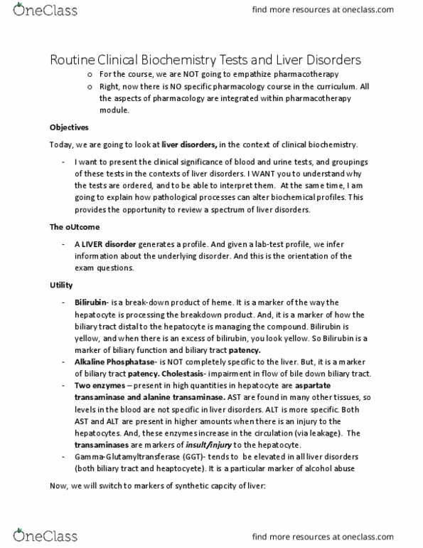 BIOL 2020 Chapter Notes - Chapter 3.7: Alanine Transaminase, Biliary Tract, Aspartate Transaminase thumbnail