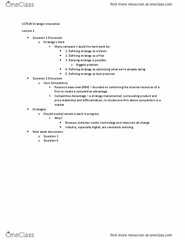 CCT424H5 Lecture Notes - Lecture 2: Tacit Collusion thumbnail