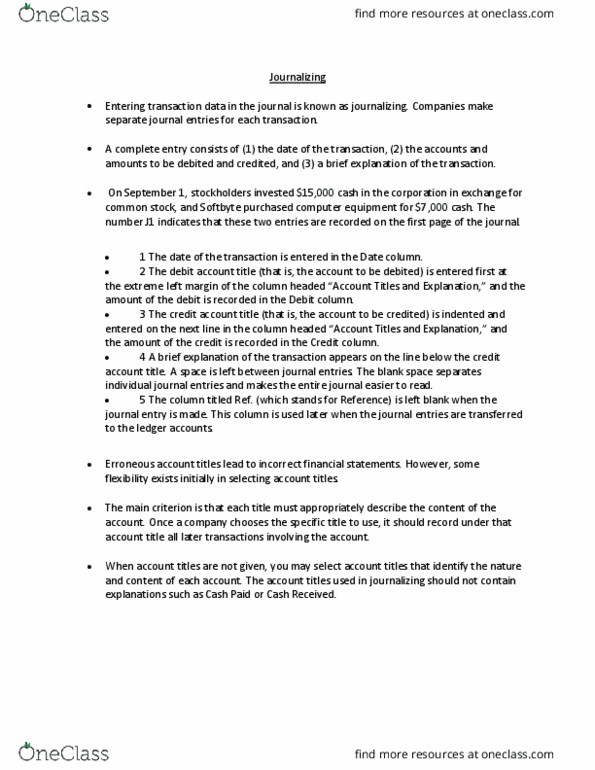 ACCT 121 Lecture Notes - Lecture 2: Financial Statement thumbnail