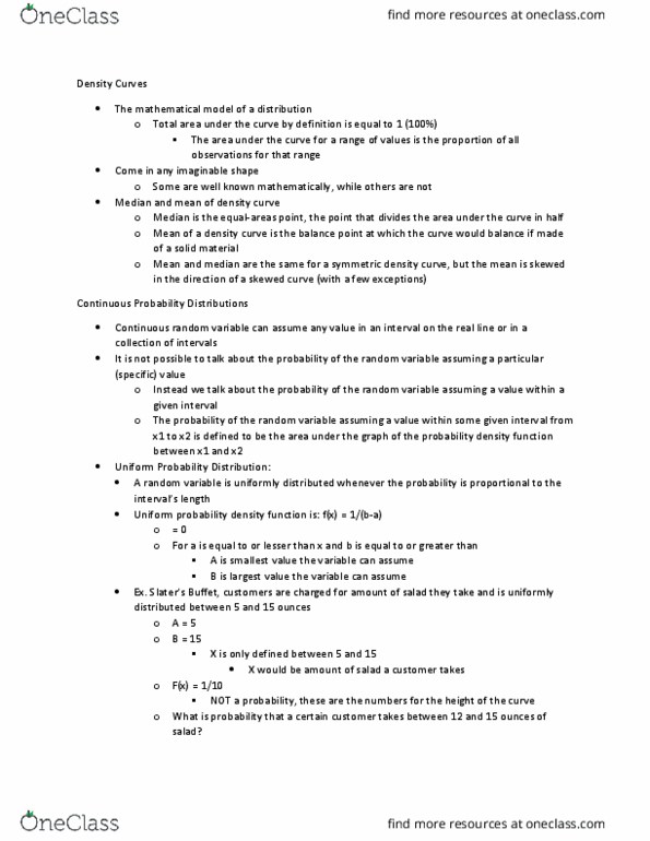 CCT226H5 Lecture Notes - Lecture 6: Random Variable, Motor Oil, List Of Auto Parts thumbnail