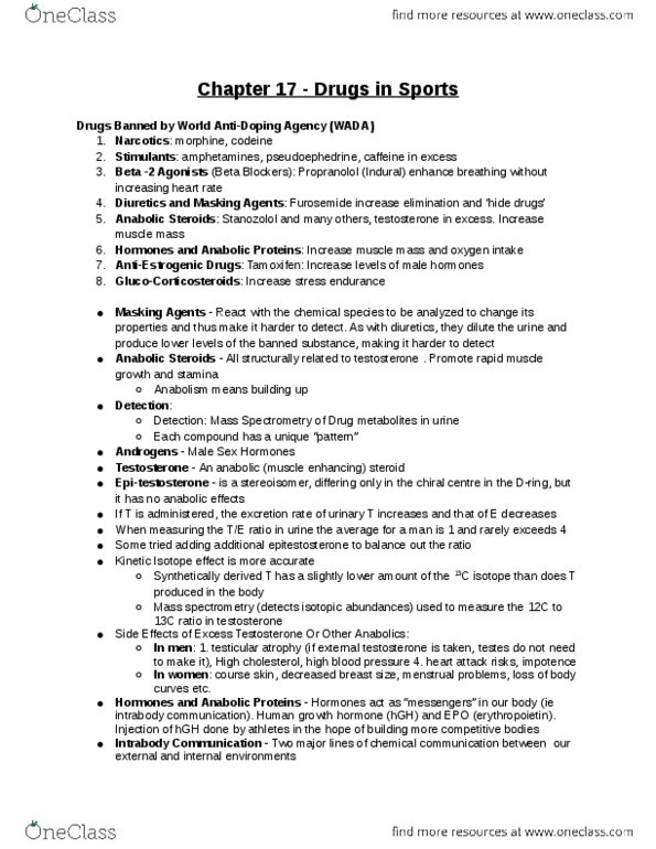 CHEM 1004 Chapter Notes - Chapter 17: Ketone, Digitalis, Estrogen Receptor thumbnail