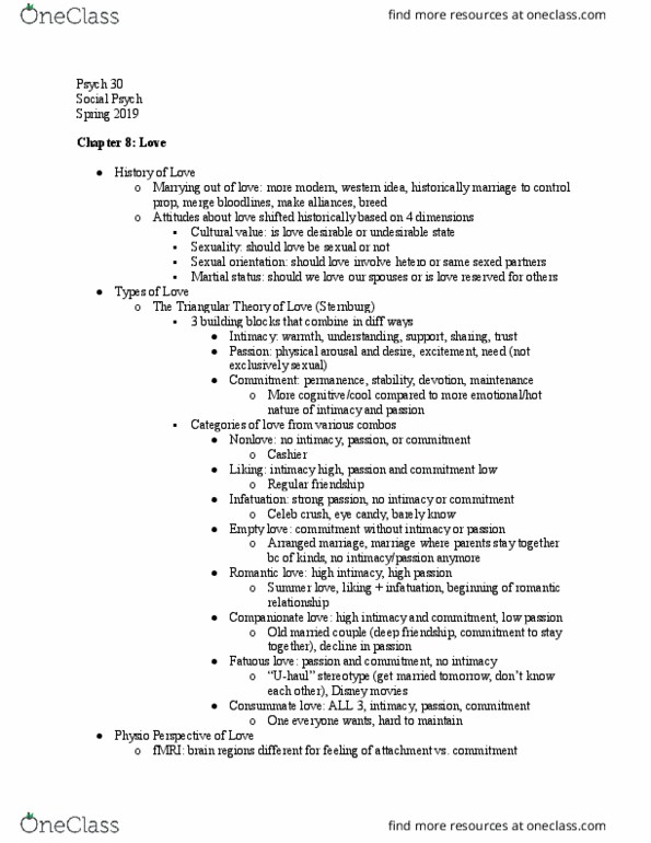 PSYC 30 Chapter Notes - Chapter 8: Sexual Orientation, Psych, Eval thumbnail