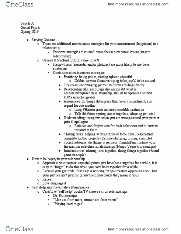 PSYC 30 Chapter Notes - Chapter 14: Debbie Downer, Psych, Communication thumbnail