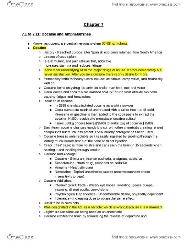 CHEM 1004 Chapter Notes - Chapter 7: Partial Agonist, Fetus, Posttraumatic Stress Disorder thumbnail