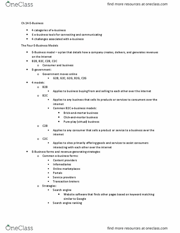 CCT225H5 Chapter Notes - Chapter 14: Videotelephony, Content Management System, Retail thumbnail