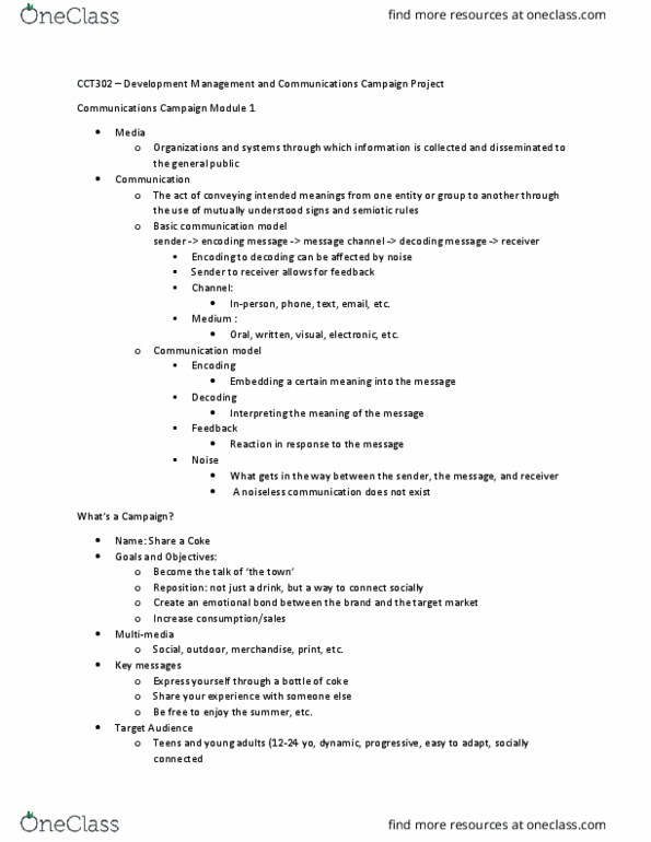 CCT302H5 Lecture Notes - Lecture 1: Media Consumption thumbnail