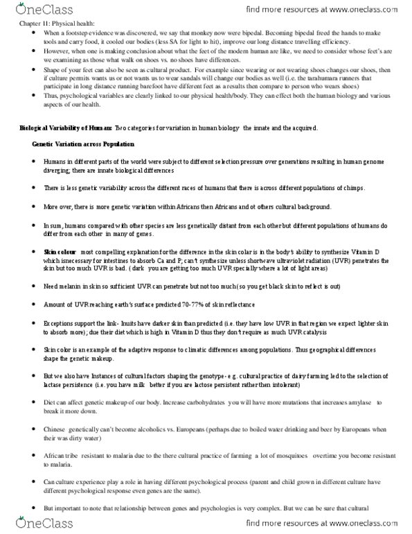 PSYCO341 Chapter Notes - Chapter 11: Gini Coefficient, Infant Mortality, Coronary Artery Disease thumbnail