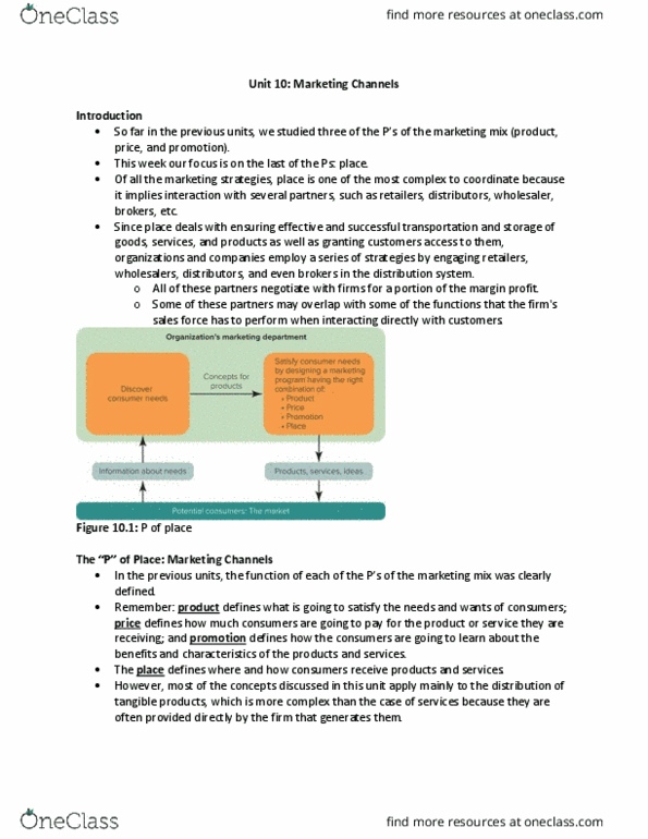 MCS 1000 Lecture Notes - Lecture 2: Marketing Mix thumbnail