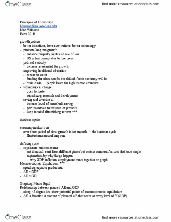 ECON 001B Lecture Notes - Lecture 16: Moe Williams, Potential Output, Diminishing Returns thumbnail